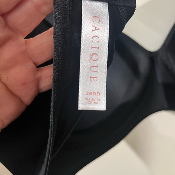 Cacique lightly lines tshirt no wire bra molded cups black size 38DD - Picture 3 of 4